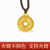 Nova Loja de Ouro Mesmo Estilo Método Antigo Ouro de Areia Floral Vazado Padrão Pingente À Prova de Fogo Resistente à Cor Pingente de Ouro de Areia Joias