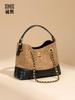 Bolsa Feminina de Ombro Único e Axila Estilo Pequeno e Fragrante de Alta Qualidade Bolsa Feminina Trançada de Cor Contrastante de Nicho Bolsa Saco Transversal de Grande Capacidade para o Dia a Dia