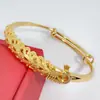 Joias Personalizadas Inovadoras em Estilo Chinês Antigo: Pulseira Empurra-Puxa Redonda Larga Pavão Abrindo As Asas, Bracelete Empurra-Puxa Pavão