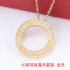 Chapado en Oro Rosa de 18 Quilates Collar de un Solo Anillo Grande tipo Panqueque Cadena para Clavícula con Tornillo de Moda y Colgante de Diamante Fabricante