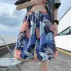 Shorts de Praia Masculino Finos de Secagem Rápida para o Verão, Calções de Banho Modernos com Estampa, Largos, Shorts para Dormir, Shorts Casuais de Comprimento até o Joelho