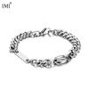 Pulseira Cubana de Aço Titânio com Costura Estilo de Rua IMI para Homens e Mulheres Personalidade Tendência Pulseira Facial Fotossensível Avançada Cool YL330