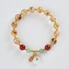 Pulsera de Cristal Amarillo del Año de la Serpiente Original de Este Año de Vida Serie Explosiones del Templo Pulsera de Piedra Ojo de Tigre Dios de la Riqueza de Cinco Vías