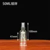 Spot 50 100ml Botella de Plástico PET Transparente Botella con Atomizador Doméstica Portátil Pequeña Botella con Atomizador Botella para Alcohol Loción