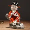 Cerámica Antigua de Jingdezhen Lectura Lang Adornos de Cerámica Decoración de Escritorio de Sala de Estar Oficina Adornos de Personajes Escultura Porcelana