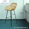 Silla alta de bar de ratán, moderna y sencilla, para cafetería, hogar, silla alta, creativa, de red, para vino tinto.