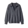 26 Novidade Outono/Inverno Suéter de Lã Escovada Lã Cashmere Seda Engrossado Gola POLO Estilo Old Money Suéter de Lã