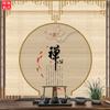 Nueva cortina de bambú china Zen de flores y pájaros, pantalla de elevación de persiana de fondo para sala de té, panel divisor, pintura colgante sin perforaciones, cortina decorativa