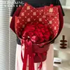 Papel Cartão Dourado (Dupla Felicidade) em Forma de Coração Concêntrico, Papel para Modelagem, Floricultura, Papel de Embrulho Flor Vermelha Espessado, Papel de Embrulho para Flores de Noivado, Casamento