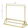 Suporte de mesa acrílico para display de placas, placa de mesa acrílica com bordas douradas, placa de mesa acrílica transparente de alta definição, placa de mesa acrílica para menu de bebidas