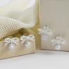 Pendientes de Bola de Diamantes Completos con Lazo de Temperamento Fresco y Dulce, Aretes de Clip para Orejas sin Perforar para Mujer, Pendientes de Botón de Moda