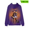 Produto Novo Transfronteiriço Thedawnofthewitch Moletom com Capuz e Zíper Manga Curta Estilo Coreano Cardigã Esportivo Versátil
