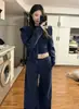 Conjunto casual de moletom e calça para mulheres, lindo look de outono, um conjunto completo de tops e jaquetas estilo coreano 2026 novos para mulheres