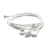 Cable de Fisioterapia Blanco Personalizado 3.5 Audio Macho de Tres Polos Codo a 3.5 Hebilla Magnética Hembra Uno a Tres con Deslizador