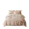 Otoño e Invierno 100S Algodón de Fibra Larga Cepillado Juego de Cuatro Piezas Juego de Tres Piezas de Algodón Puro Funda Nórdica Sábana Bajera Sábana Plana Juego de Cama