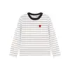 Camiseta de Manga Larga a Rayas con Contraste y Estampado de Corazón Estilo Coreano Ajustada para Niñas Amybaby Primavera 2025 Nueva