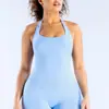 Conjunto de Punto Sin Costuras Dfyne para Mujer, Top Halter de Cuello Cuadrado, Top sin Espalda, Pantalones Cortos de Fitness de Cintura Alta, Conjunto de Dos Piezas