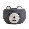 Xinyide Cesta de armazenamento de corda de algodão com desenho de urso, bolsa de cesta de tecido bordado, cesta de armazenamento de corda de cânhamo personalizada