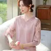 2026 Nuevo Elegante Top de Punto de Primavera para Mamás, Mujeres de Mediana Edad y Mayores, Conjunto de Camiseta Delgada de Manga Tres Cuartos de Verano