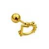 Clavo de acero inoxidable chapado en oro de 18 quilates con circonita para cartílago, joyería de piercing microincrustada, exquisita y compacta