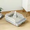 Bandeja sanitaria para gatos semi-cerrada muy atractiva, bandeja sanitaria para gatos desodorizante, accesorios para gatos, caja de arena para gatos extragrande al por mayor
