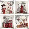 Fundas de almohada serie navideña con varios diseños navideños, fundas para cojines de sofá, decoraciones festivas, regalos para el hogar, transfronterizo