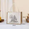 Bolsa de Patchwork de Lona, Bolsa de Yute para Niños Personalizada de Graffiti DIY, Bolsa de Regalo sin Estampar, Bolsa de Lona