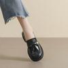 Weiwei Girl 105-16 Mocasines de Suela Gruesa para Mujer 2026 Nuevo Estilo Zapatos de Cuero de Suela Blanda con Moneda Dorada Pequeña para Mujer Estilo Británico