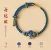 26 Novos Estilos de Cordas Coloridas para o Festival do Barco-Dragão, Pulseiras de Madeira de Pessegueiro e Bambu, Pulseiras Coloridas de Cinco Fios Feitas à Mão para Crianças, Tornozeleiras de Segurança para Casais