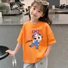 Camiseta Fina Holgada de Manga Corta 100% Algodón para Niñas Grandes Verano Moda Nueva Elegante Chic Top de Media Manga