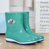 Botas de lluvia cortas para mujer, zapatos de agua para mujer, botas de lluvia para mujer, zapatos para mujer con suelas de goma, botas de agua de media caña para primavera y otoño, antideslizantes, impermeables para todas las estaciones
