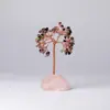 Adorno de árbol de cristal natural, estilo europeo y americano, hecho de piedra triturada y tejido con alambre de cobre, piedra en bruto de cristal rosa, árbol de la vida, árbol de la fortuna de cristal