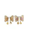 Atacado de joias artesanais, acessórios DIY, brincos de pérola, suportes de brinco vazios, componentes de brinco, brincos de borboleta simétricos de cristal de gelo