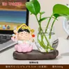 Dios Guardián del Zodiaco Chino Rábano Verde Florero Hidropónico Adorno Zhong Kui Dios de la Riqueza Bodhisattva Decoración de Escritorio de Oficina Adorno Cultural y Creativo