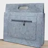 Bolsa de Mão Bolsa para Documentos Capacidade Feltro Bolsa para Livros de Estudante Computador Bolsa de Arquivo de Escritório Masculina
