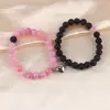 Amazon Pulsera de Piedra Natural Ojo de Tigre Ágata Caliente Tejida Acero Inoxidable Pulsera Magnética de Pareja Amor al por Mayor