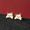 Brincos de Tarraxa para Cães e Gatos Pet INS Unissex Fofos de Animais Pequenos Aço Inoxidável Cortados Múltiplos Estilos