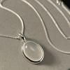 Collar de plata de ley 925 con calcedonia blanca para mujer, diseño simple de nicho, lujo ligero de alta gama, piedra natural, cadena para clavícula 0135A