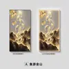 Pintura Decorativa de Entrada com Nove Peixes Estilo Chinês Novo Corredor de Alto Padrão Corredor Pintura de Parede Pintura de Lâmpada Entrada da Porta Sala de Estar Pintura de Pendurar