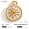 Accesorios de Joyería de Acero Inoxidable Transfronterizos Maleta de Dibujos Animados Goteo de Aceite Flor Colorida Chapado en Oro Real de 18K Colgante
