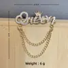 Fivela de Pino de Corrente Broche de Letra Completo para Roupas Strass Broche de Letra para Gola Liga de Zinco Conservação de Cor Antirreflexo Broche de Letra para Corsage