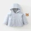 Chamarra de algodón para bebé, 100g engrosada, acolchada, con capucha, para niños y niñas, cálida, con cuello alto, adecuada para bebés y niños pequeños en otoño e invierno