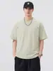Ropa para Hombre Fengshe / Nueva Camiseta de Manga Corta de Verano 2026 para Hombre con Parches Estructurados y Remaches, Camiseta Casual de Peso Pesado