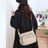 Moda Transfronteriza Simple Bolso Pequeño Cuadrado de Tela de Nylon Repelente al Agua con Múltiples Compartimentos y Correa para el Hombro Bolso Cruzado para Mujer Nuevo 2025