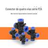 Conector de quatro vias PZA-4 componente pneumático PZA-6 conector cruzado PZA-8 conector de engate rápido PZA-10PZA-12