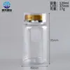 Personalización de Producto del Fabricante: Botella de Plástico Transparente de Boca Ancha de 120 ml, Botella de Empaque de Plástico con Tapa Doble, Botella de Plástico para Tabletas Sólidas
