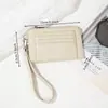 Portatarjetas de crédito portátil de cuero PU con ranuras para múltiples tarjetas, transfronterizo, multicolor, logotipo personalizable, correa de muñeca, monedero, tarjetero