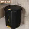 Cubo de basura para sala de estar con tapa, gran capacidad, estilo abatible, para uso doméstico en cocina, dormitorio, baño, operado con el pie