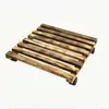 Base de Madera Maciza para Maceta de Flores Móvil con Ruedas con Freno Cuadrada No Requiere Ensamblaje