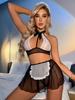 Fornecimento transfronteiriço Comércio exterior europeu e americano Lingerie sexy Malha sexy Perspectiva Uniforme Sedutor Uniforme de empregada doméstica empregada atacado